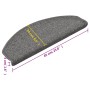 Tappetini per Scale 15 pz Grigio Scuro 65x24x4 cm