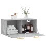 Mobile a Parete Grigio Cemento 80x36,5x35 cm Legno Multistrato