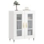 Credenza 69,5x34x90 cm in Legno Multistrato Bianco Lucido