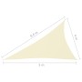 Parasole a Vela Oxford Triangolare 4x5x6,4 m Crema