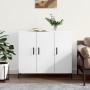 Credenza Bianco Lucido 90x34x80 cm in Legno Multistrato