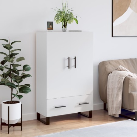 Credenza Bianco Lucido 69,5x31x115 cm in Legno Multistrato