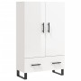 Credenza Bianco Lucido 69,5x31x115 cm in Legno Multistrato