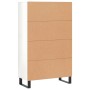 Credenza Bianco Lucido 69,5x31x115 cm in Legno Multistrato