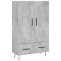 Credenza Grigio Cemento 69,5x31x115 cm in Legno Multistrato