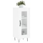 Credenza Bianco Lucido 34,5x34x90 cm in Legno Multistrato