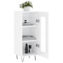 Credenza Bianco Lucido 34,5x34x90 cm in Legno Multistrato