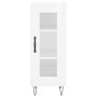 Credenza Bianco Lucido 34,5x34x90 cm in Legno Multistrato