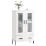 Credenza Bianco Lucido 69,5x31x115 cm in Legno Multistrato