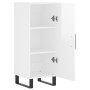 Credenza Bianco Lucido 34,5x34x90 cm in Legno Multistrato