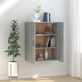 Mobile Pensile Grigio Sonoma 69,5x34x90 cm Legno Multistrato