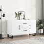 Credenza Bianco Lucido 100x36x60 cm in Legno Multistrato