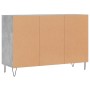 Credenza Grigio Cemento 103,5x35x70 cm in Legno Multistrato
