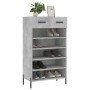 Scarpiera Grigio Cemento 60x35x105 cm in Legno Multistrato