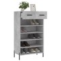 Scarpiera Grigio Cemento 60x35x105 cm in Legno Multistrato