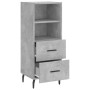 Credenza Grigio Cemento 34,5x34x90 cm in Legno Multistrato