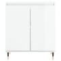 Credenza Bianco Lucido 60x35x70 cm in Legno Multistrato