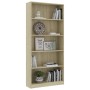 Libreria 5 Ripiani Rovere Sonoma 80x24x175 cm Legno Multistrato