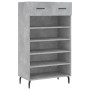 Scarpiera Grigio Cemento 60x35x105 cm in Legno Multistrato