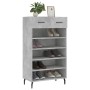 Scarpiera Grigio Cemento 60x35x105 cm in Legno Multistrato
