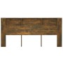 Testiera con Scomparti Rovere Fumo 220x18,5x104,5 cm
