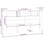 Testiera con Scomparti Rovere Fumo 220x18,5x104,5 cm