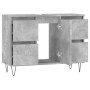 Armadietto da Bagno Grigio Cemento 80x33x60cm Legno Multistrato