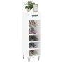 Scarpiera Bianco Lucido 30x35x105 cm in Legno Multistrato