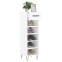 Scarpiera Bianco Lucido 30x35x105 cm in Legno Multistrato