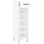 Scarpiera Bianco Lucido 30x35x105 cm in Legno Multistrato