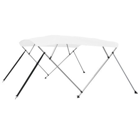 Bimini di Prua con Tendalino a 4 Archi Bianco 243x210x137 cm