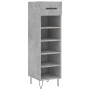 Scarpiera Grigio Cemento 30x35x105 cm in Legno Multistrato
