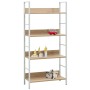 Scaffale Libri 4 Ripiani Rovere 60x27,6x124,5 Legno Multistrato