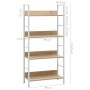 Scaffale Libri 4 Ripiani Rovere 60x27,6x124,5 Legno Multistrato