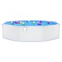 Piscina con Pareti in Acciaio Rotonda 550x120 cm Bianca