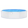 Piscina con Pareti in Acciaio Rotonda 550x120 cm Bianca