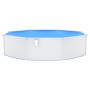 Piscina con Pareti in Acciaio Rotonda 550x120 cm Bianca