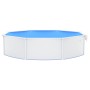 Piscina con Pareti in Acciaio Rotonda 550x120 cm Bianca