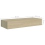 Scaffali con Cassetti da Parete 2 pz Rovere 60x23,5x10 cm MDF