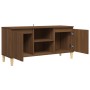 Mobile TV Gambe in Legno Marrone Rovere 103,5x35x50 cm