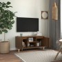 Mobile TV Gambe in Legno Marrone Rovere 103,5x35x50 cm