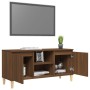 Mobile TV Gambe in Legno Marrone Rovere 103,5x35x50 cm