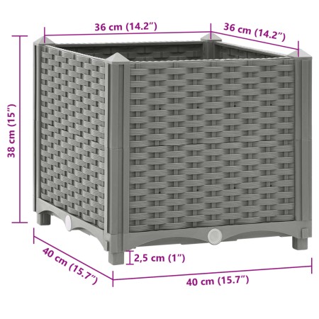 Fioriera Rialzata 40x40x38 cm in Polipropilene