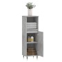 Armadietto Bagno Grigio Cemento 30x30x100 cm Legno Multistrato