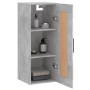 Mobile a Parete Grigio Cemento 34,5x34x90 cm Legno Multistrato