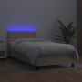 Giroletto Molle Materasso e LED Cappuccino 100x200cm Similpelle