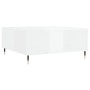 Tavolino Salotto Bianco Lucido 80x80x36,5 cm Legno Multistrato