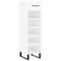 Scarpiera Bianco Lucido 30x35x105 cm in Legno Multistrato