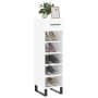 Scarpiera Bianco Lucido 30x35x105 cm in Legno Multistrato