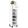 Scarpiera Bianco Lucido 30x35x105 cm in Legno Multistrato